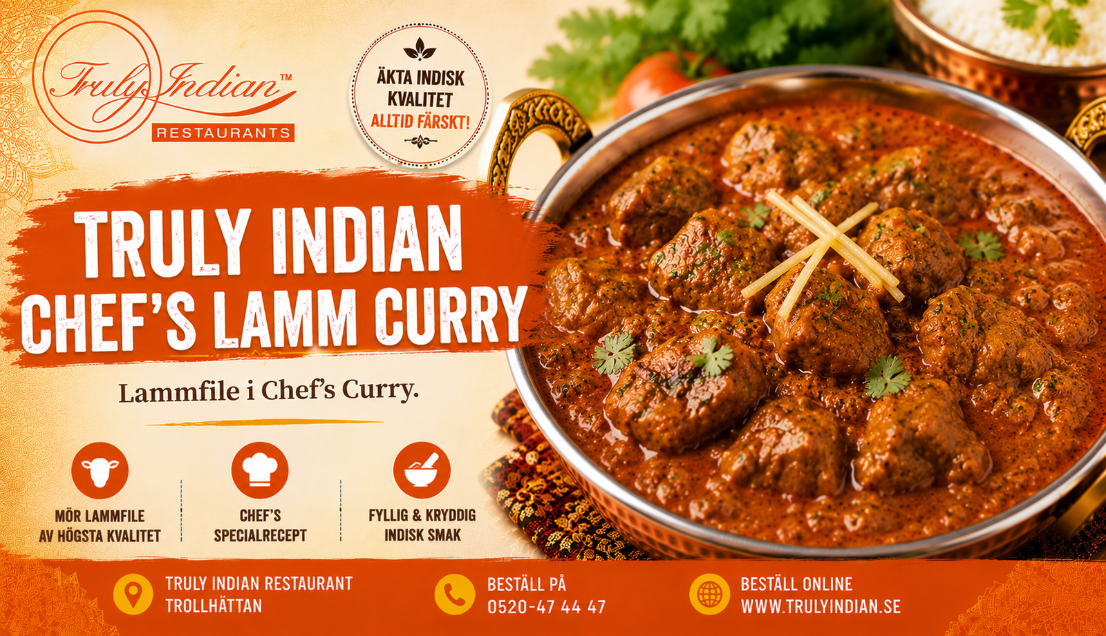 Truly Indian Chef's Lamm Curry(Laktosfri)